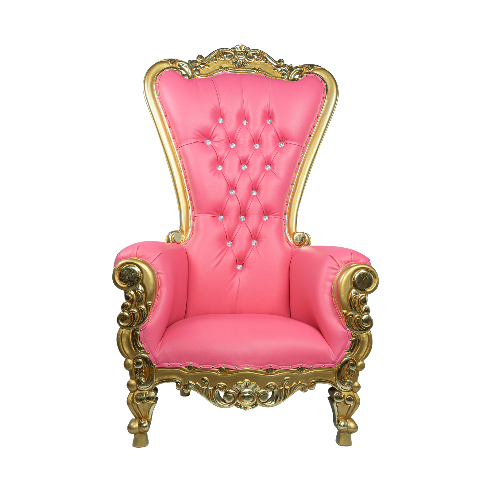 Shell Back Gold And Pink Throne Chair For Rent Houston Texas